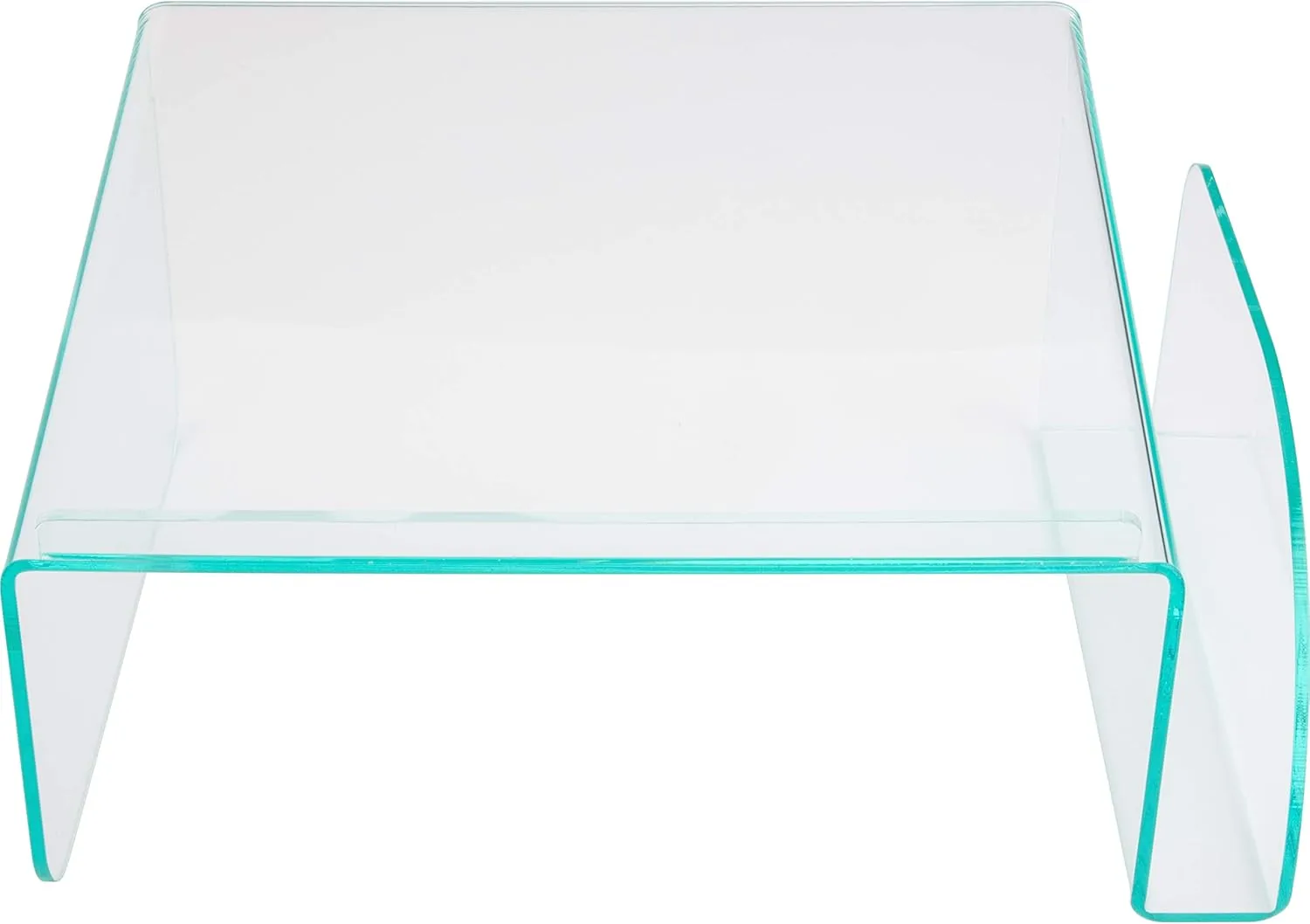 Lorell Acrylic Phone Stand, 11inW x 10inD x 5 1/2inH, Clear/Green Edge