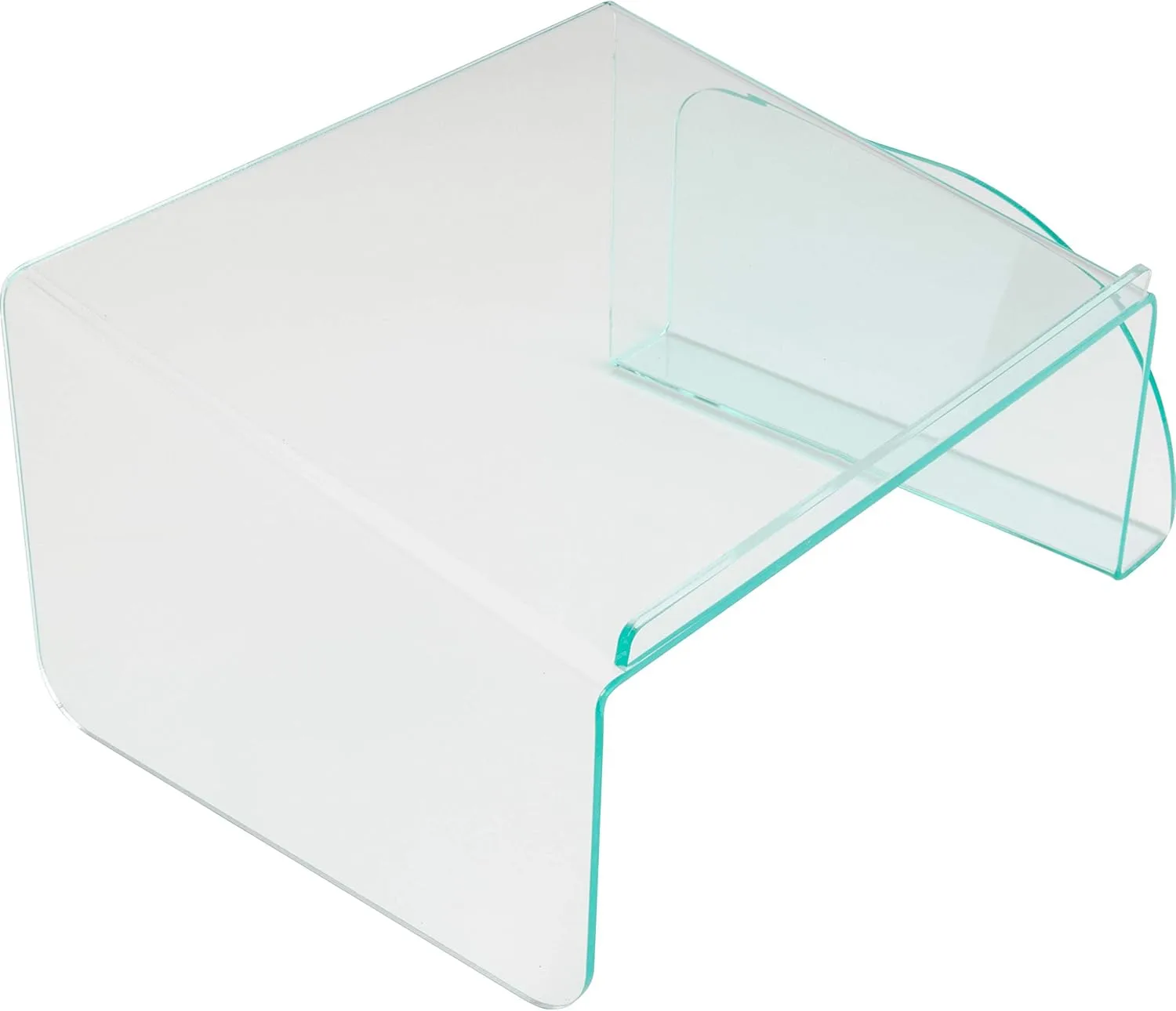 Lorell Acrylic Phone Stand, 11inW x 10inD x 5 1/2inH, Clear/Green Edge