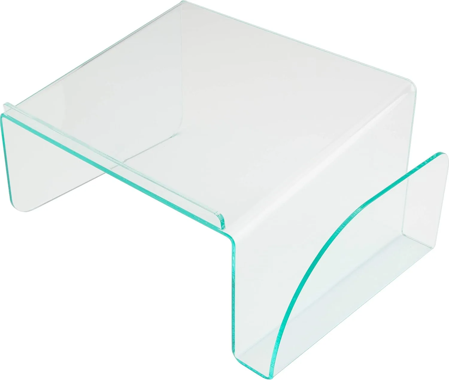 Lorell Acrylic Phone Stand, 11inW x 10inD x 5 1/2inH, Clear/Green Edge
