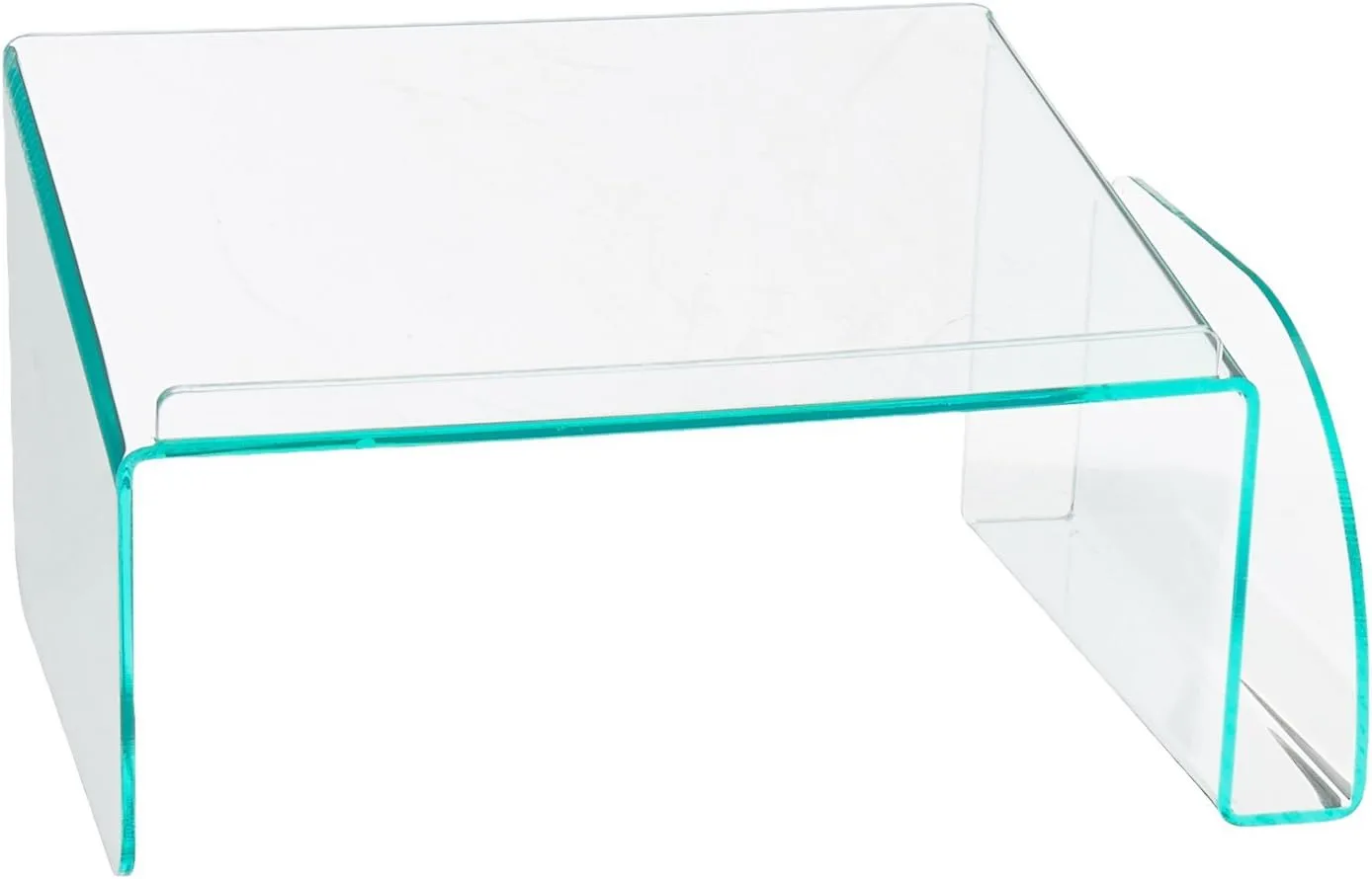 Lorell Acrylic Phone Stand, 11inW x 10inD x 5 1/2inH, Clear/Green Edge
