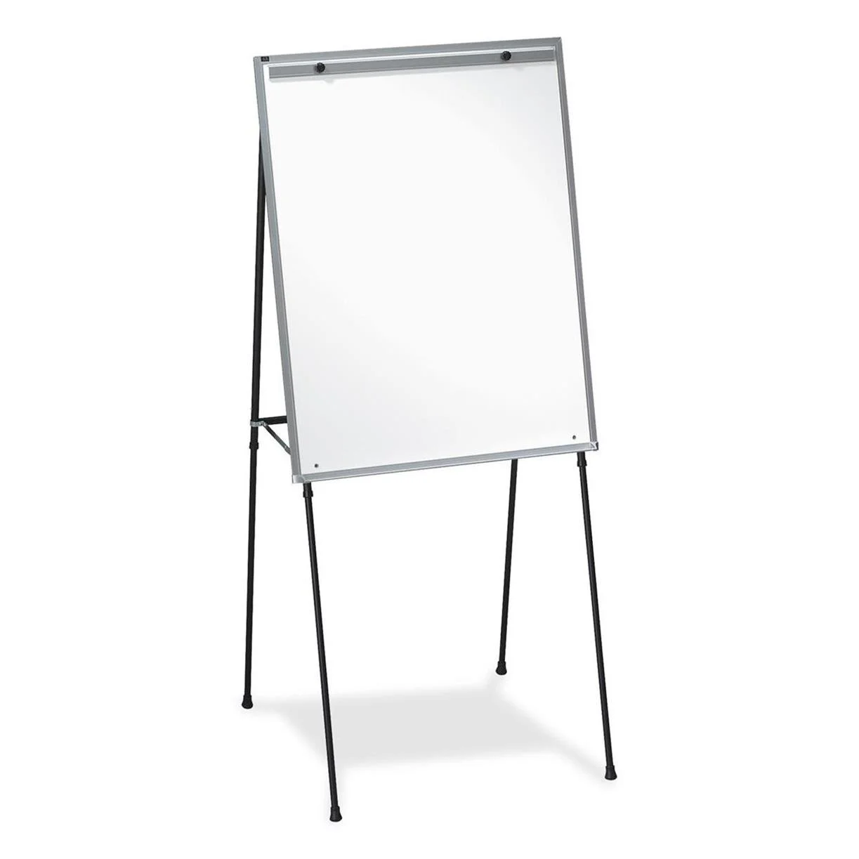 Lorell Dry-Erase Whiteboard Easel, 34 x 28 in, Adjustable 40-70 in, Black Frame