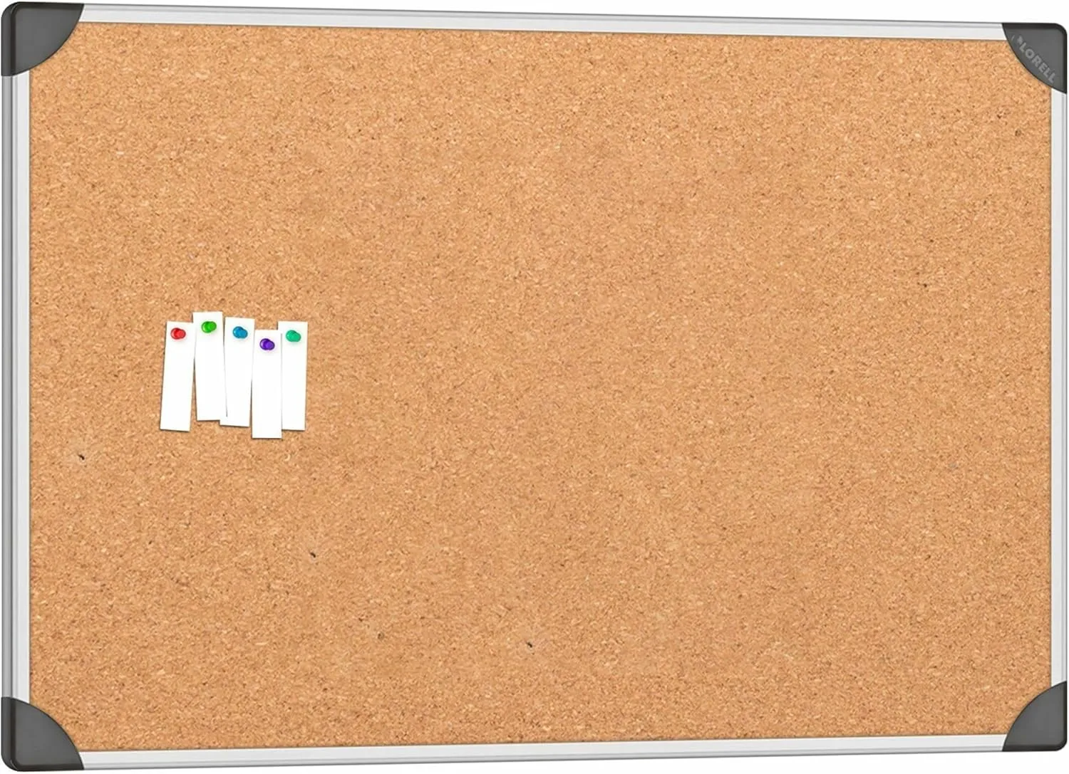 Lorell Cork Board, 24 x 36 in, Aluminum Frame, Silver/Brown (LLR19191)