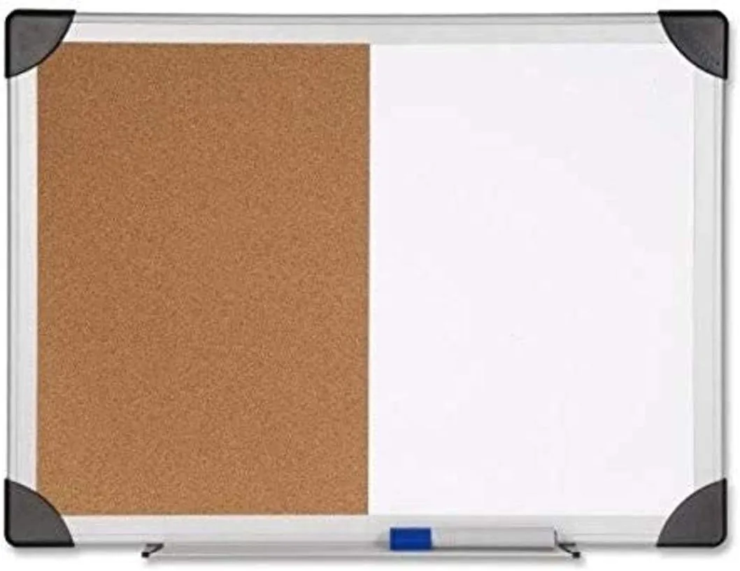 LORELL Combination Dry-Erase & Cork Board Aluminum Frame