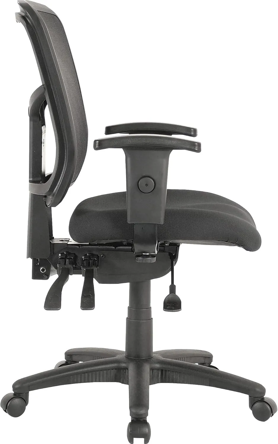 Lorell, LLR86201, ErgoMesh Series Managerial Mid-Back Chair Black Mesh Back/ Black Fabric Seat