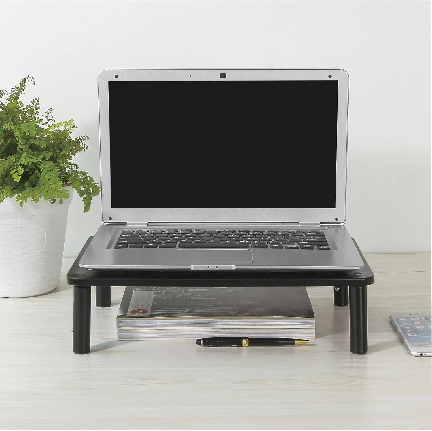 Lorell LLR18329 Monitor Height-Adjustable Steel Desktop Stand