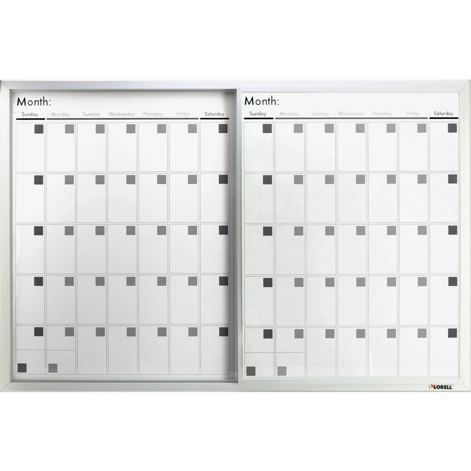 Lorell Magnetic Dry-Erase Calendar Board, 24 x 36 inches, Frost