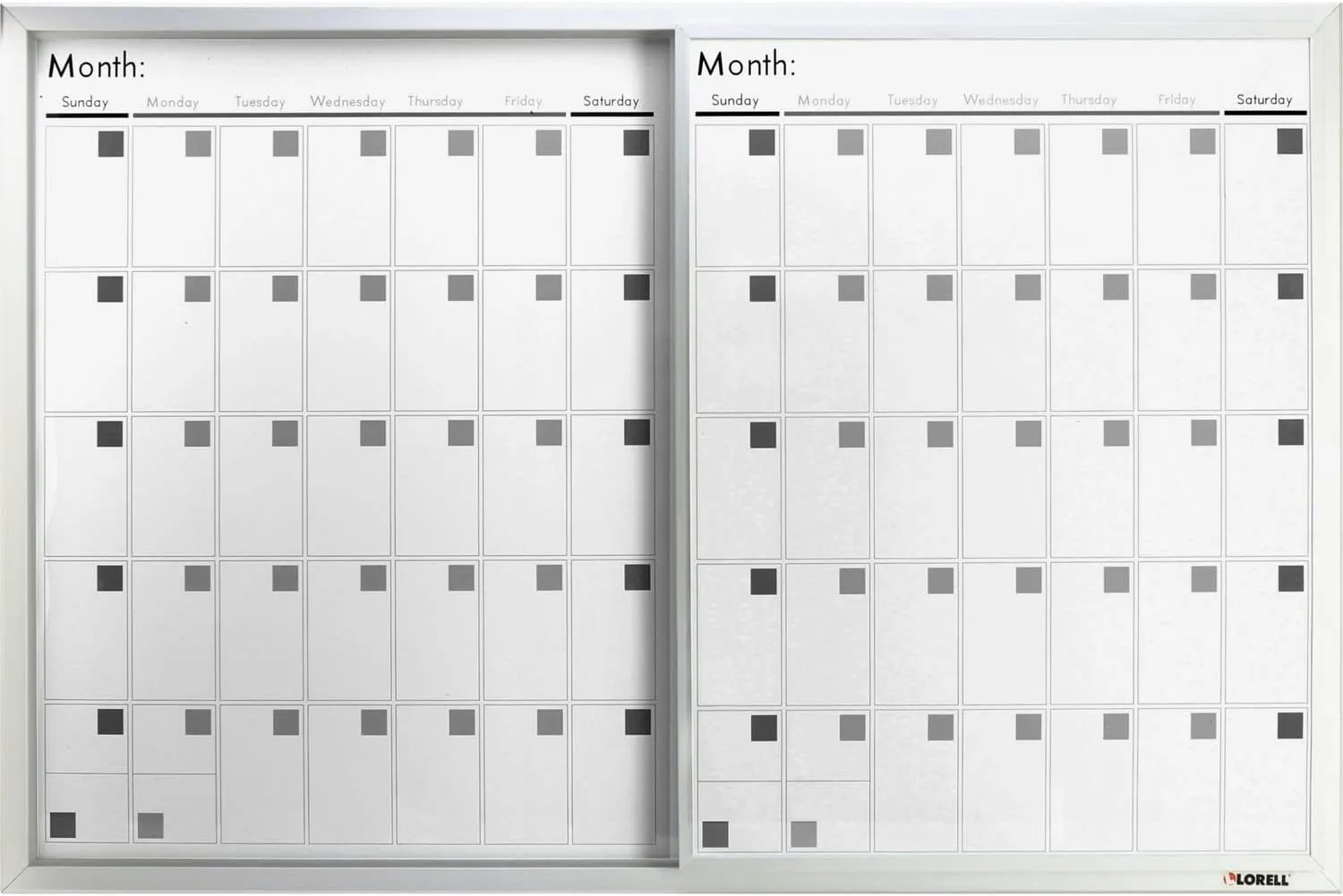 Lorell Magnetic Dry-Erase Calendar Board, 24 x 36 inches, Frost