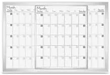 Lorell Magnetic Dry-Erase Calendar Board, 24 x 36 inches, Frost