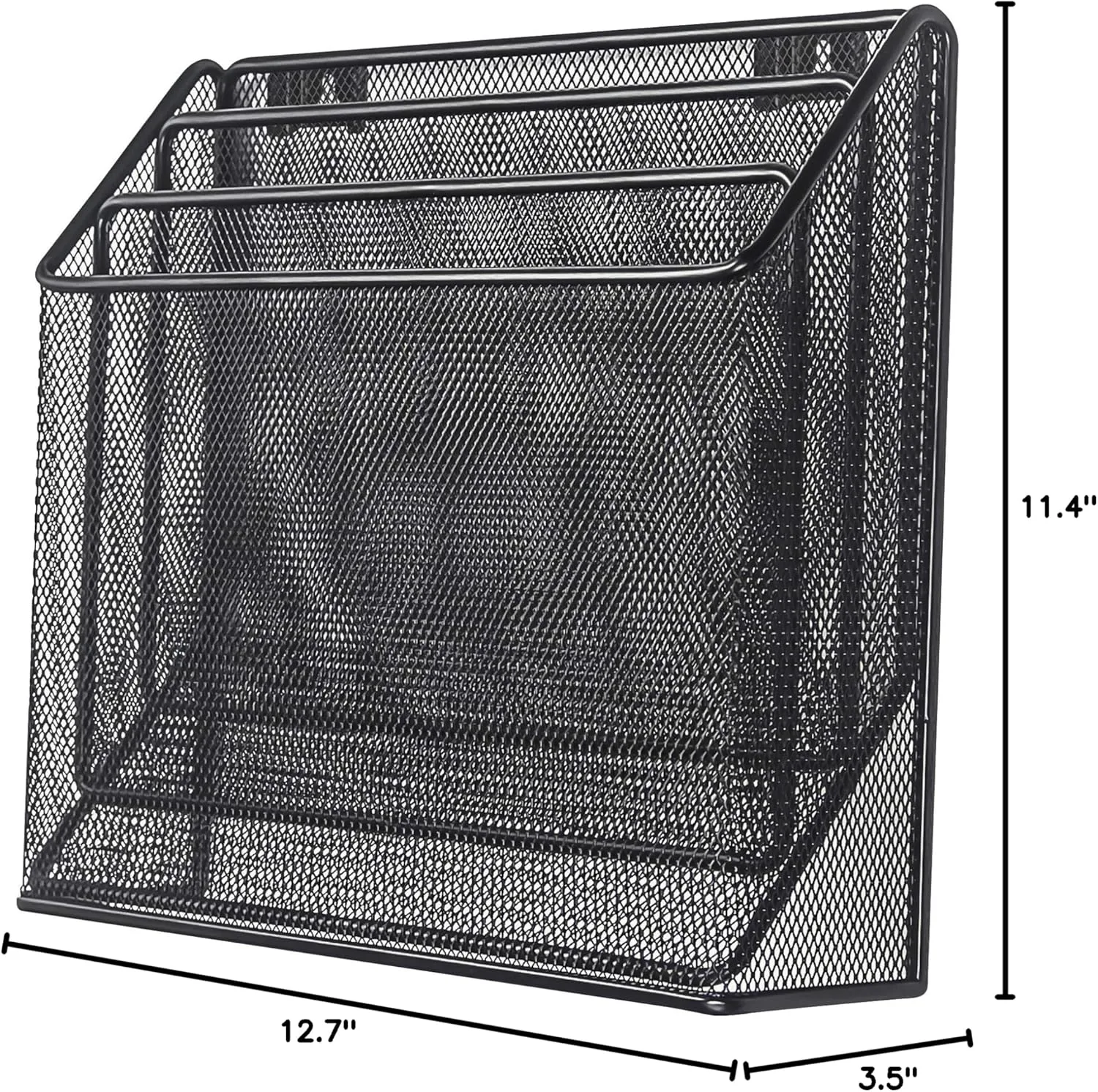 Lorell Mesh 3-Tier Desktop Organizer, Black