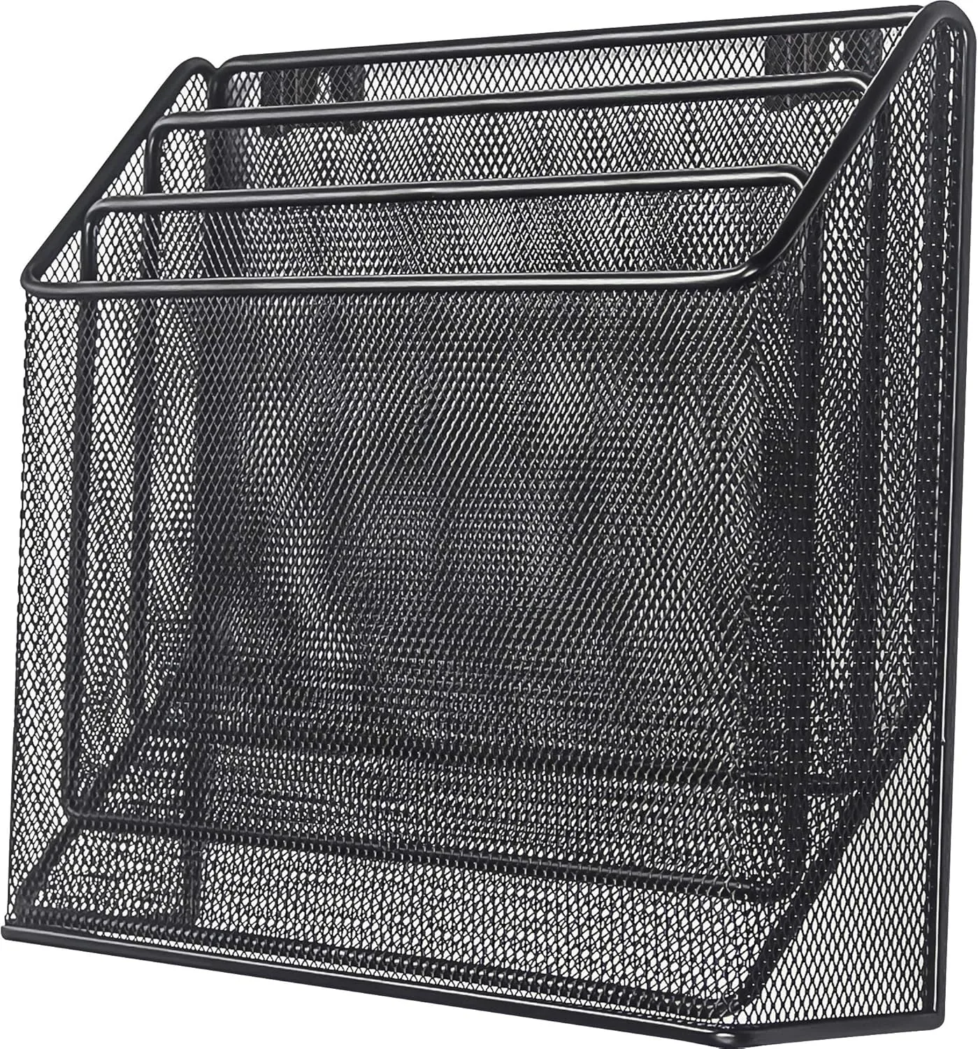 Lorell Mesh 3-Tier Desktop Organizer, Black