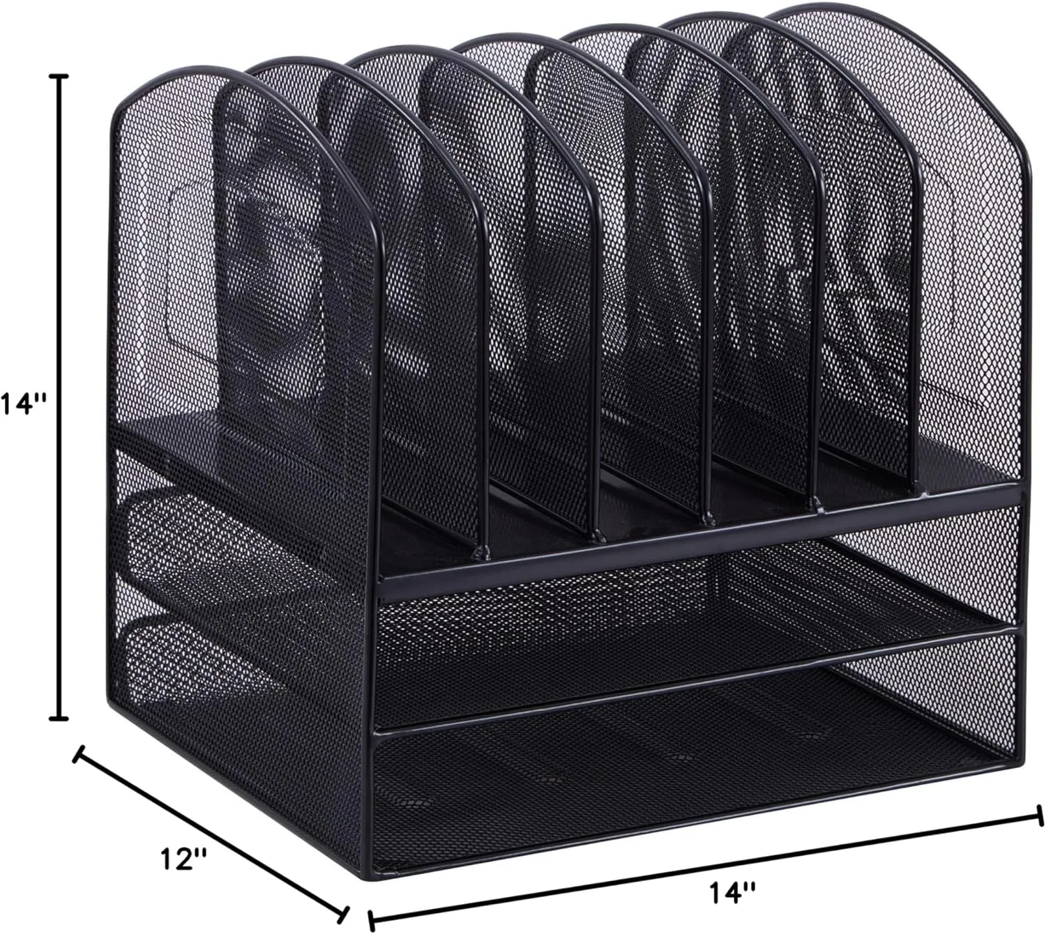 Lorell LLR37523 Horizontal Vertical Mesh Desk Organizer