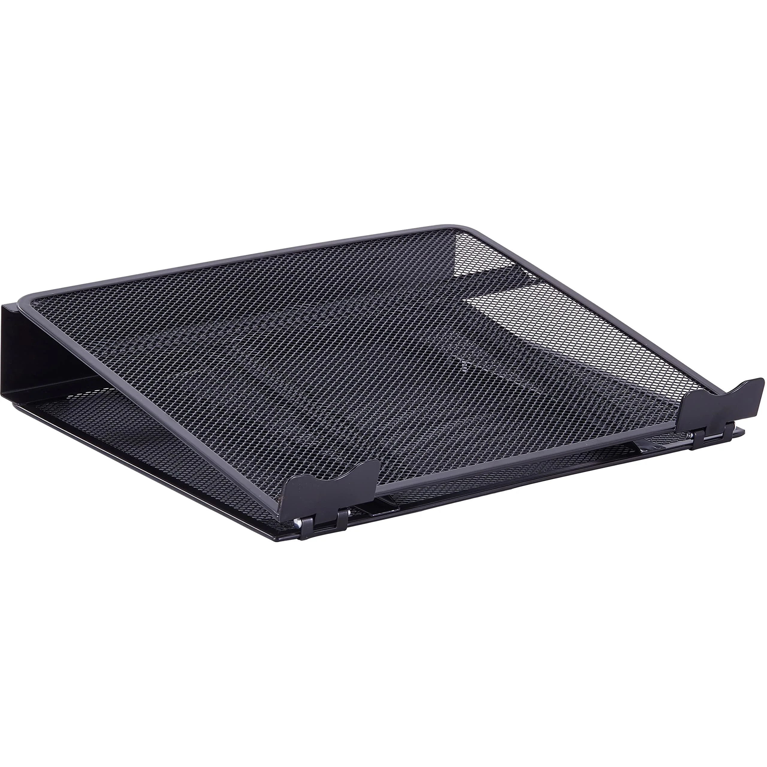 Lorell Mesh Laptop Stand, Adjustable Height, Steel, Black