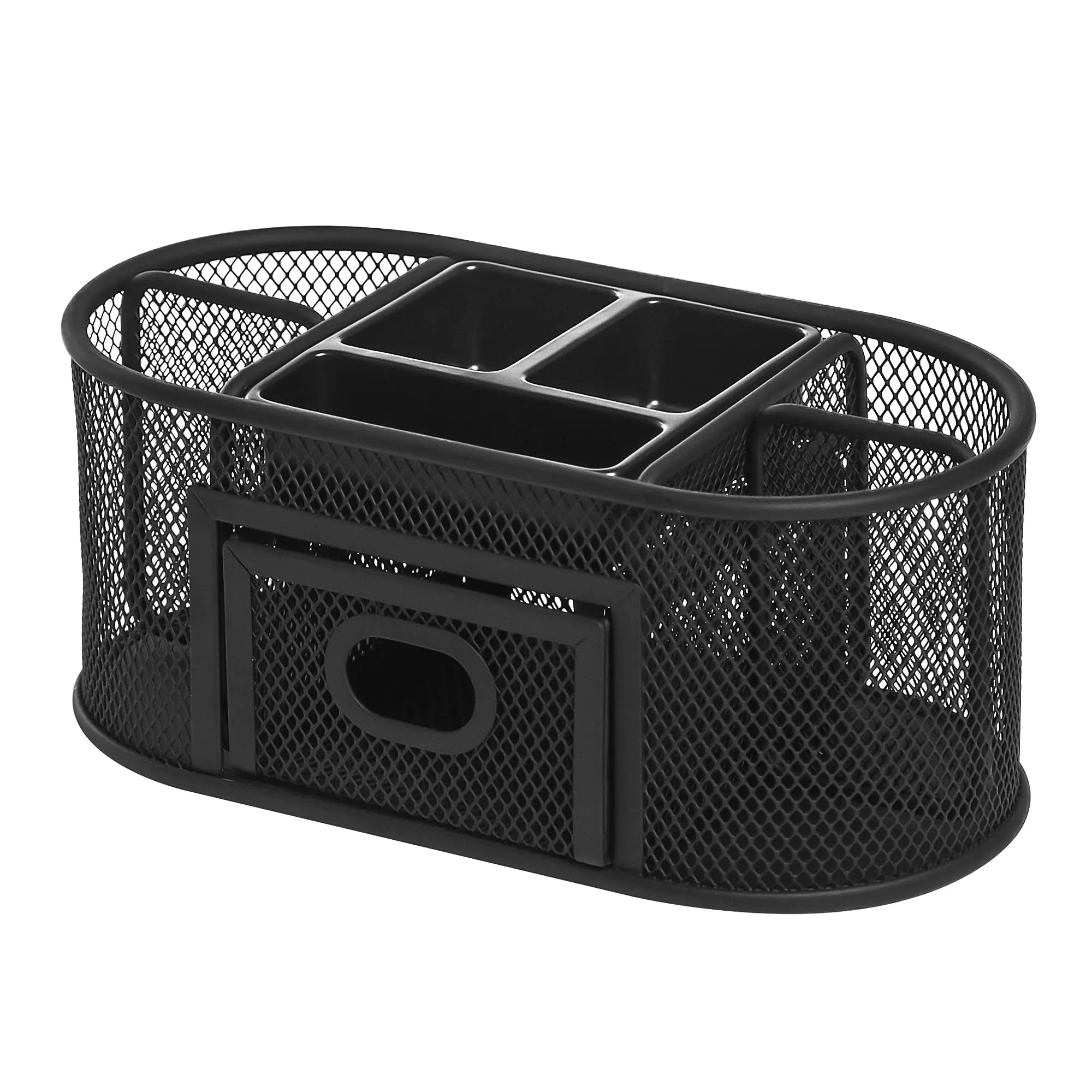 Lorell Mesh Deluxe Steel Desktop Organizer, Black