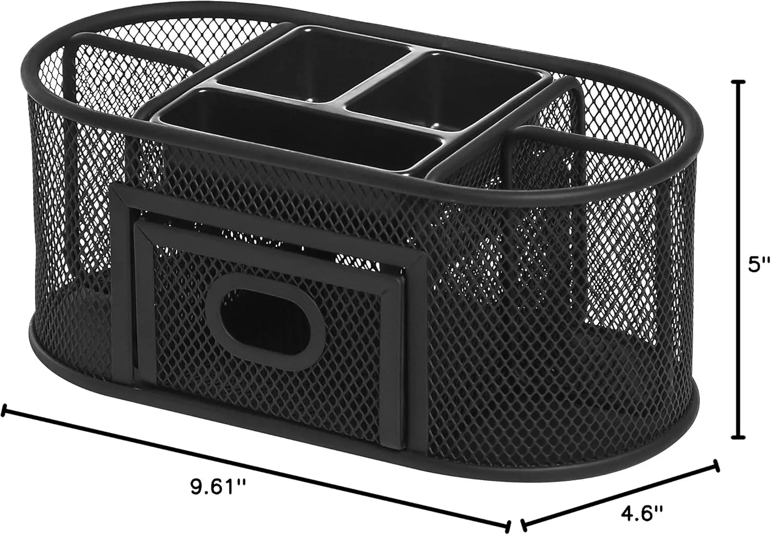 Lorell Mesh Deluxe Steel Desktop Organizer, Black