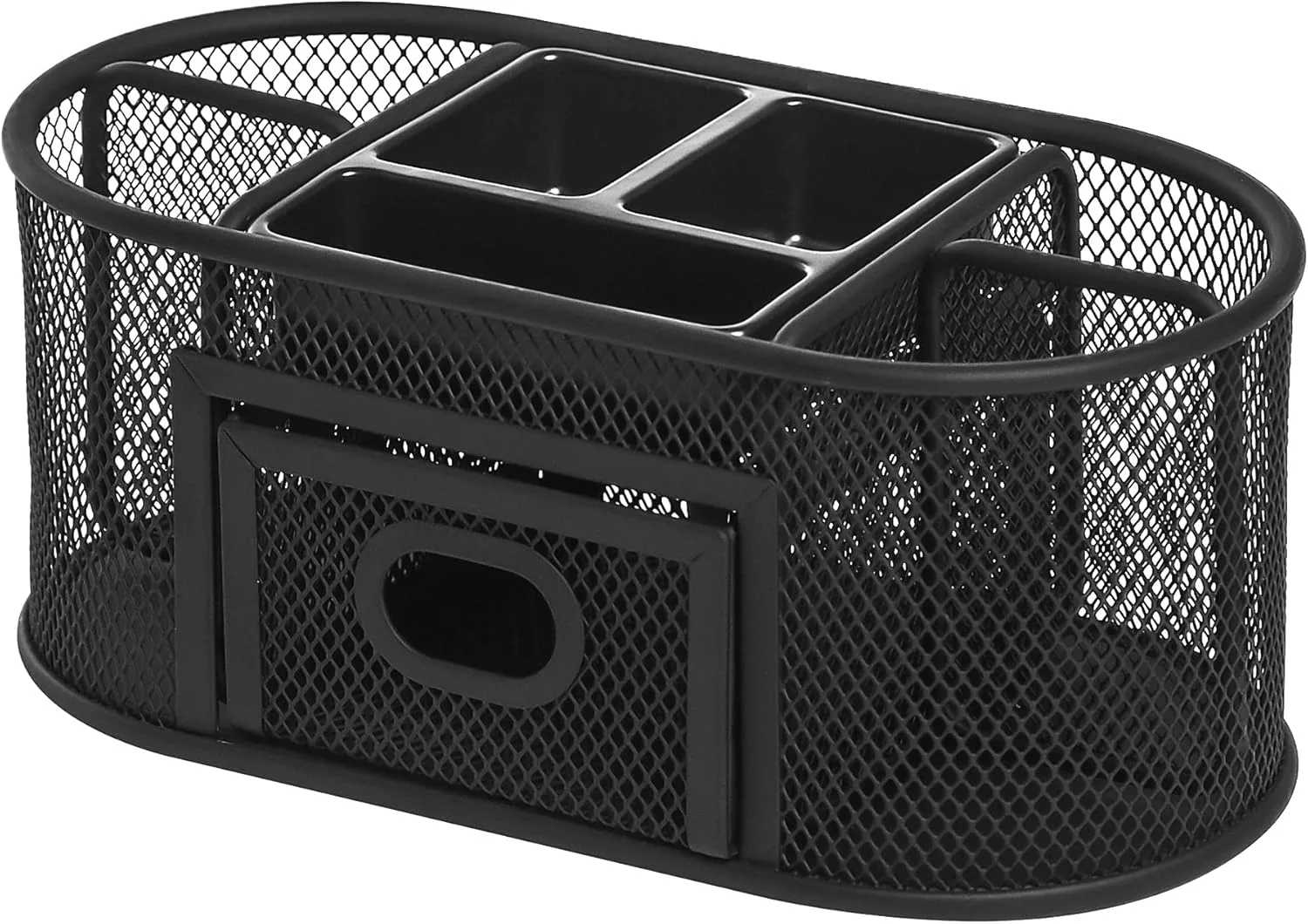 Lorell Mesh Deluxe Steel Desktop Organizer, Black