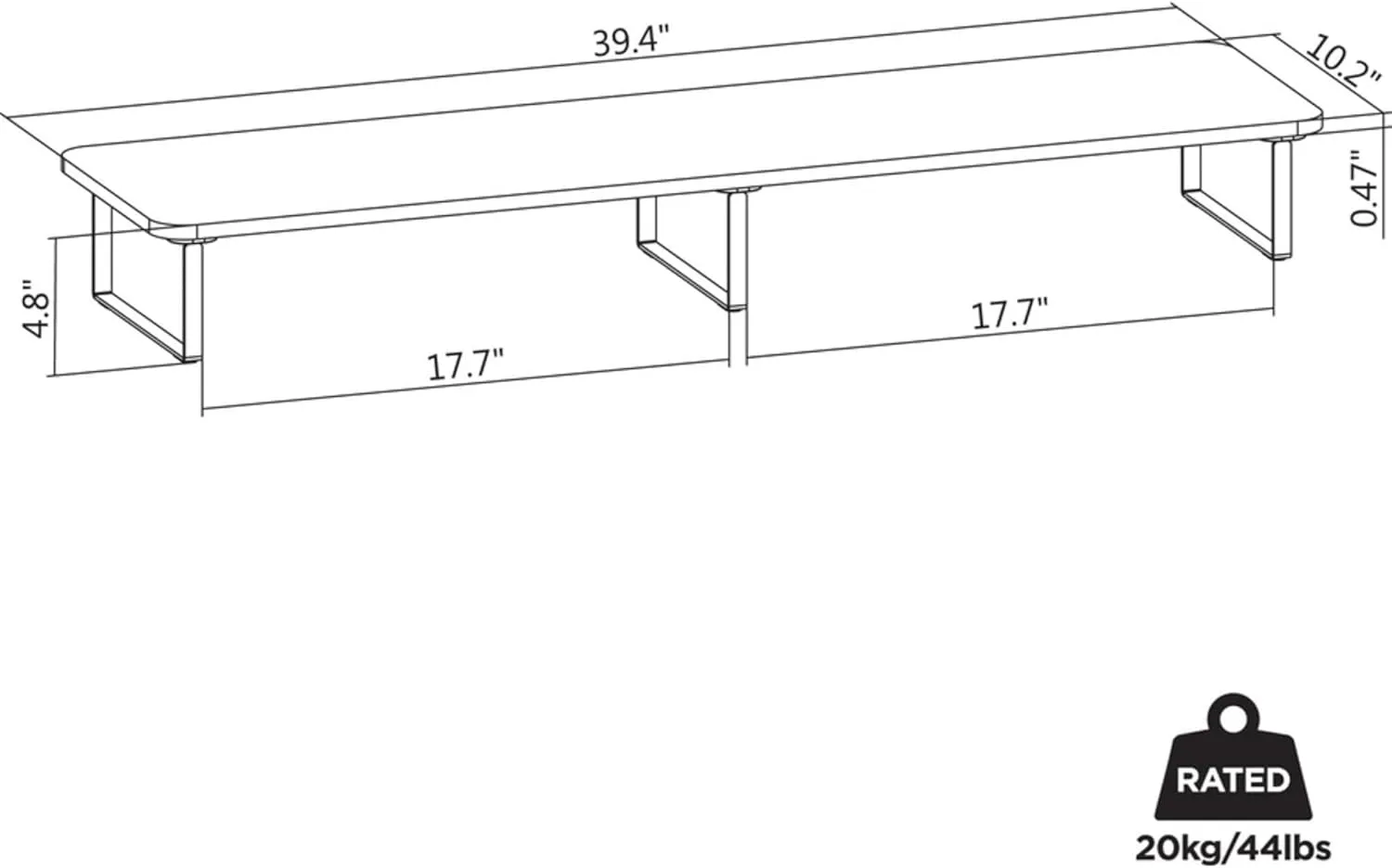 Lorell Quick-Install Monitor Laptop Riser