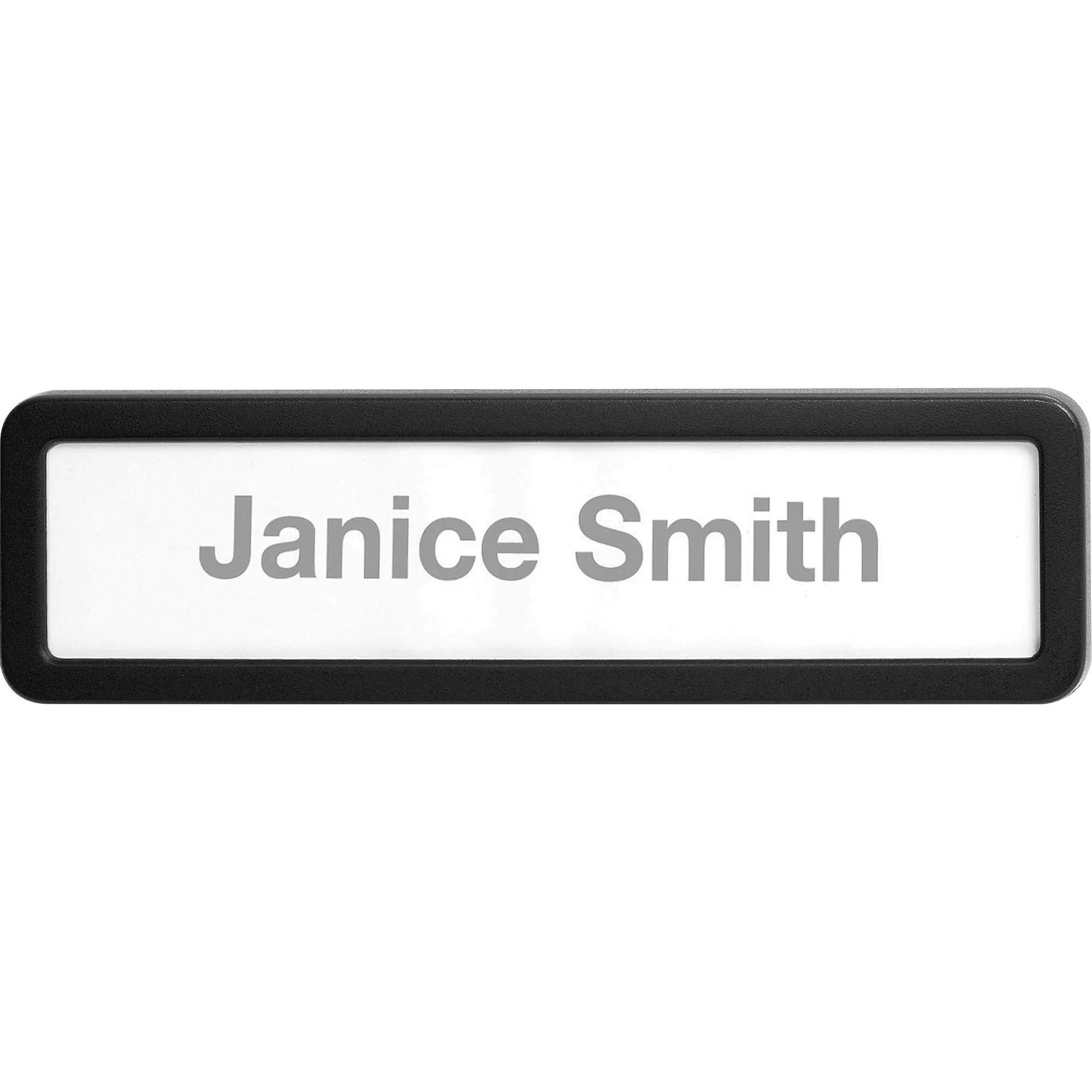 Lorell Recycled Cubicle Nameplate, 0.9inW x 2.7inH, Wall, Plastic, Black