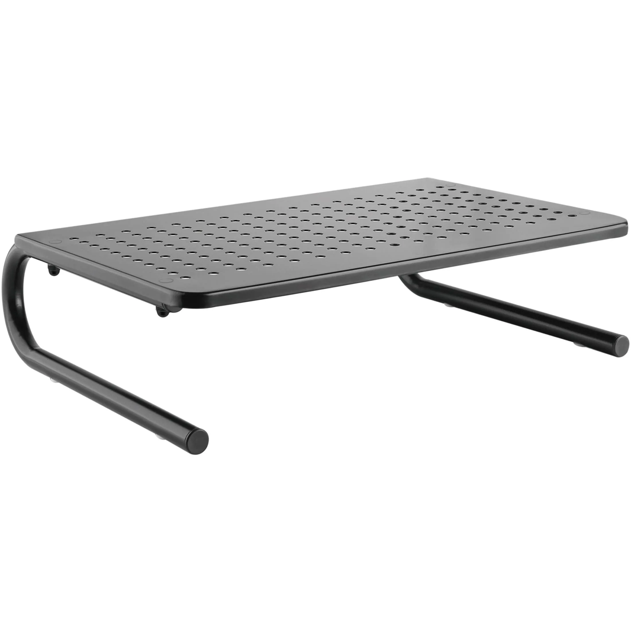 Lorell Height-Adjustable Steel Desktop Monitor/Laptop Stand, 20 lb Capacity, Black