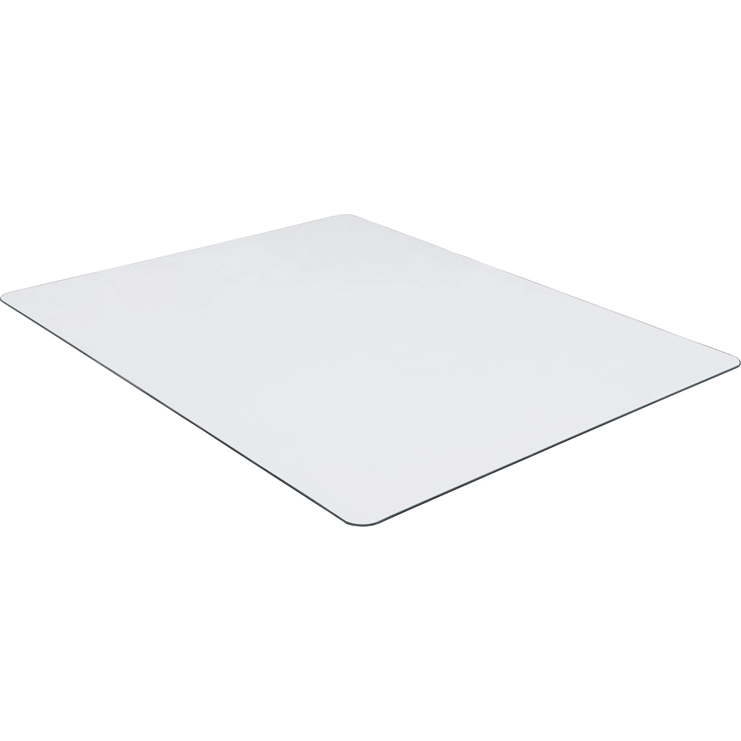 LORELL Tempered Glass Chairmat, Clear, 0.25" Thick, Rectangular