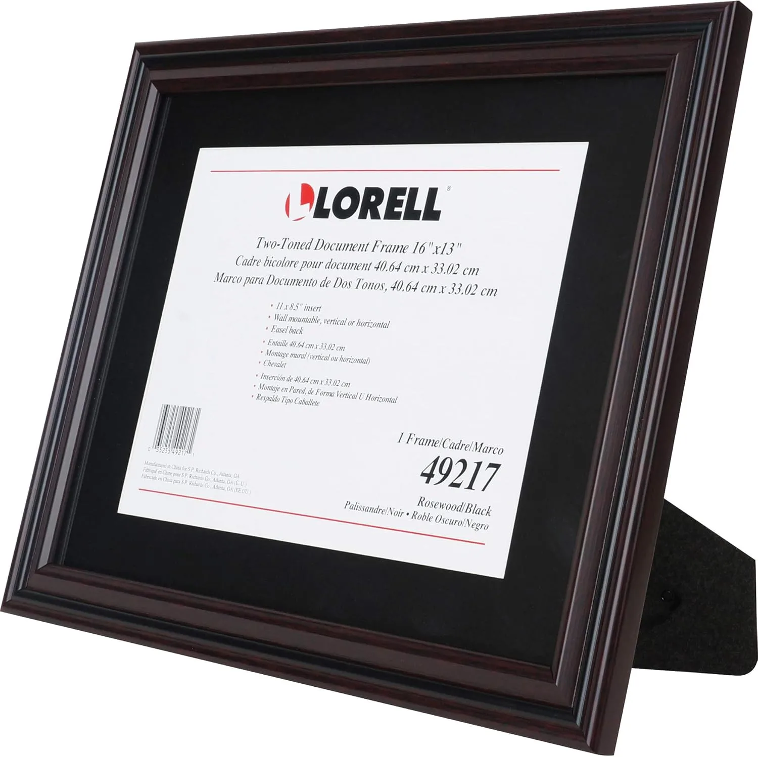 Lorell 2-toned Certificate Frame - 13in x 16in Frame Size - Holds 8.50in x 11in Insert - Rectangle - Desktop - Horizontal