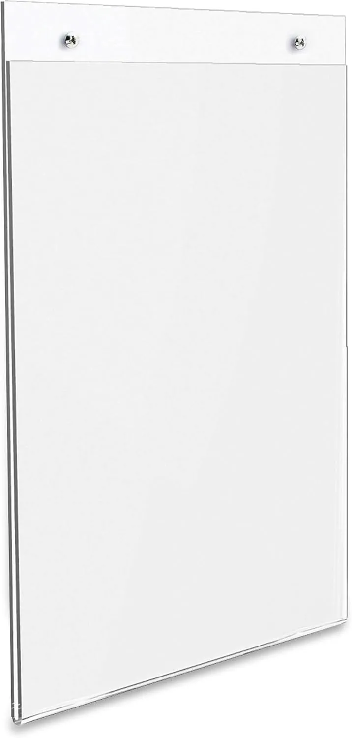 Lorell Wall-Mounted Sign Holder, 8-1/2 x 11 in, Clear - 1 Pack