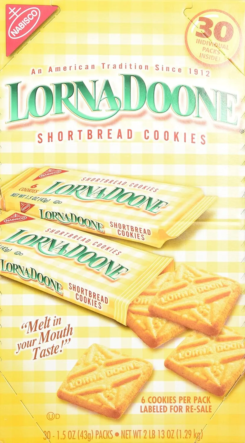 Lorna Doone Shortbread Cookies, 1.5 Oz, 6 Cookies Per Pack, Box Of 30 Packs