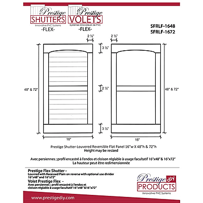 Prestige - 16" Reversible Flex Shutters (pairs)