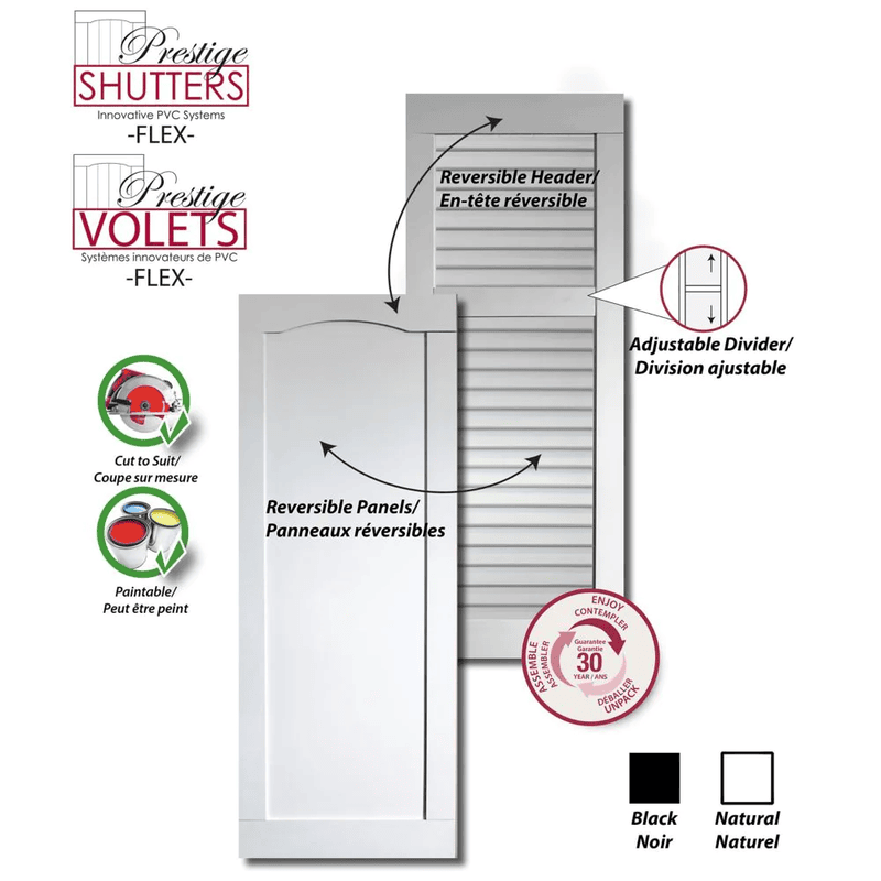 Prestige - 16" Reversible Flex Shutters (pairs)
