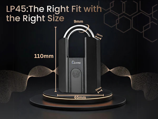 LAVNA LS45 Smart Outdoor Padlock Fingerprint- IP67 Waterproof | Heavy-Duty Metal Lock LAVNA LS45 Smart Outdoor Padlock Fingerprint- IP67 Waterproof | Heavy-Duty Metal Lock