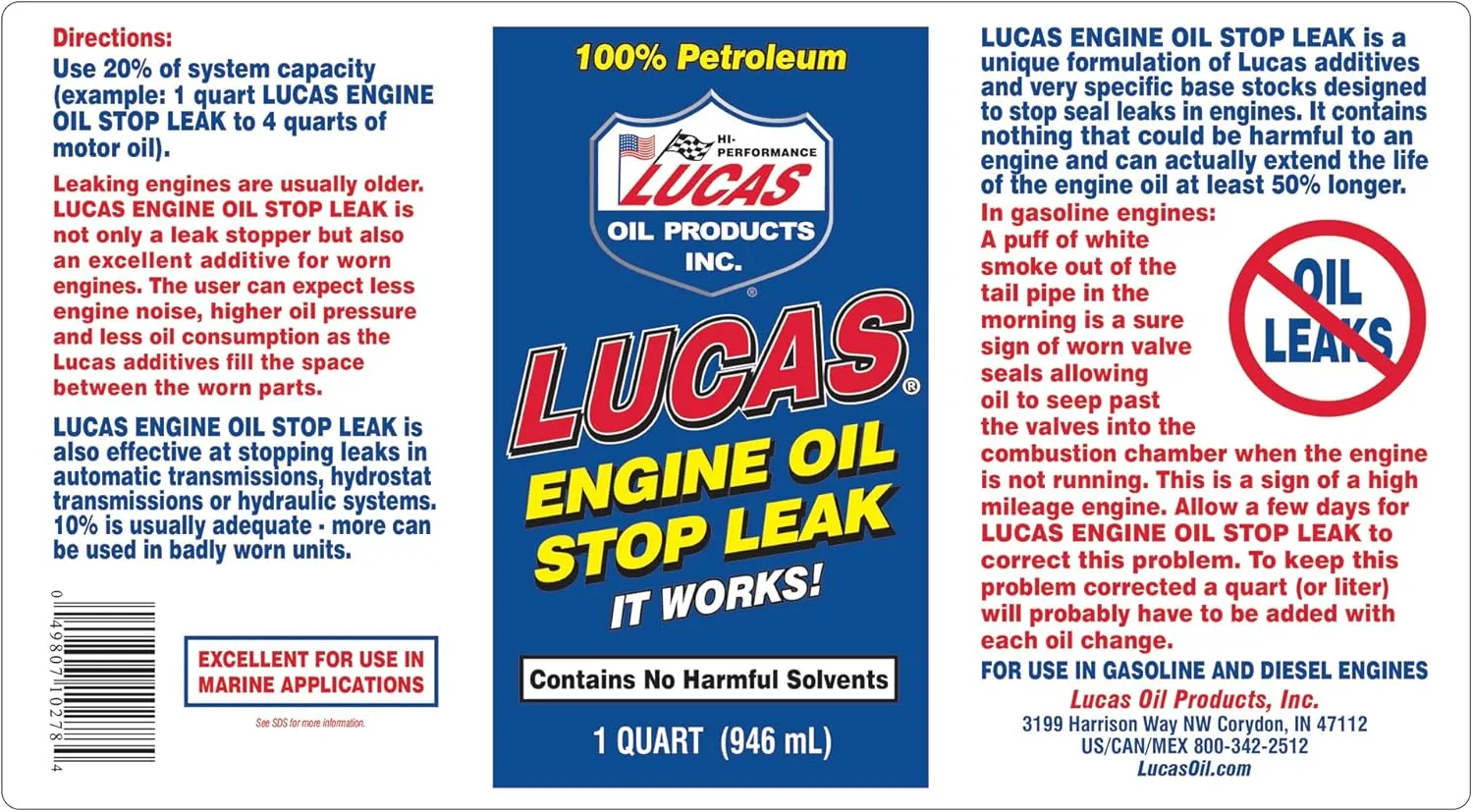 Lucas Oil Engine Oil Stop Leak