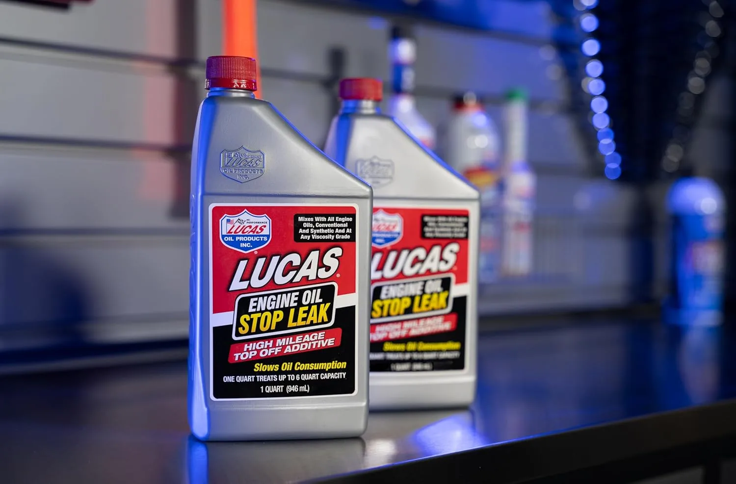 Lucas Oil 11100 Engine Oil Stop Leak - Top Off Additive - 1 Quart One Size