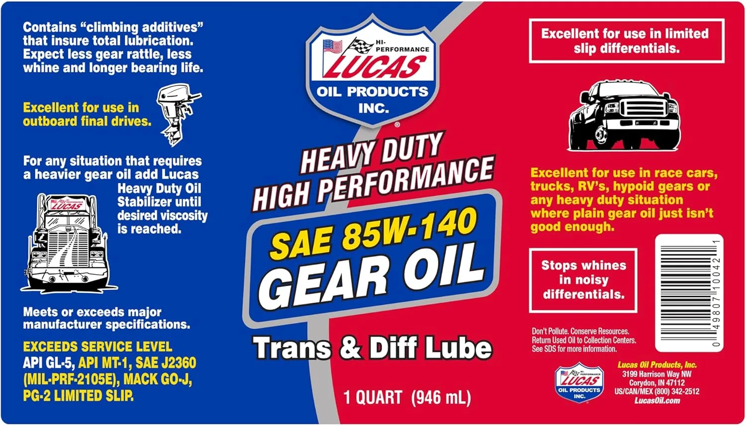 Lucas Oil Heavy Duty Gear Oil