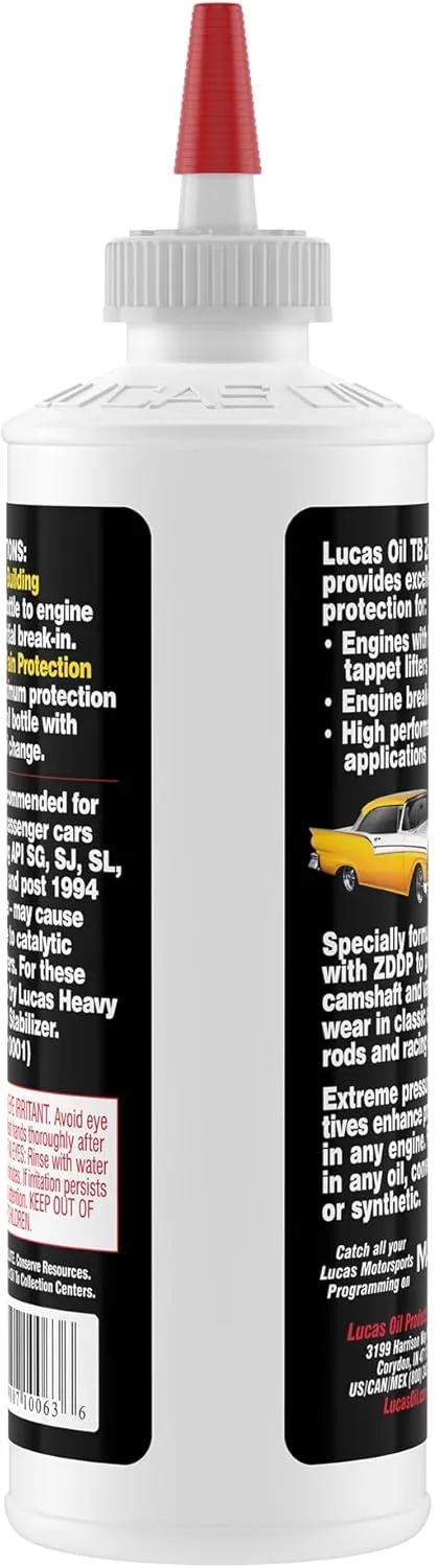 Lucas Oil Engine Break-In Oil Additive TB Zinc Plus
