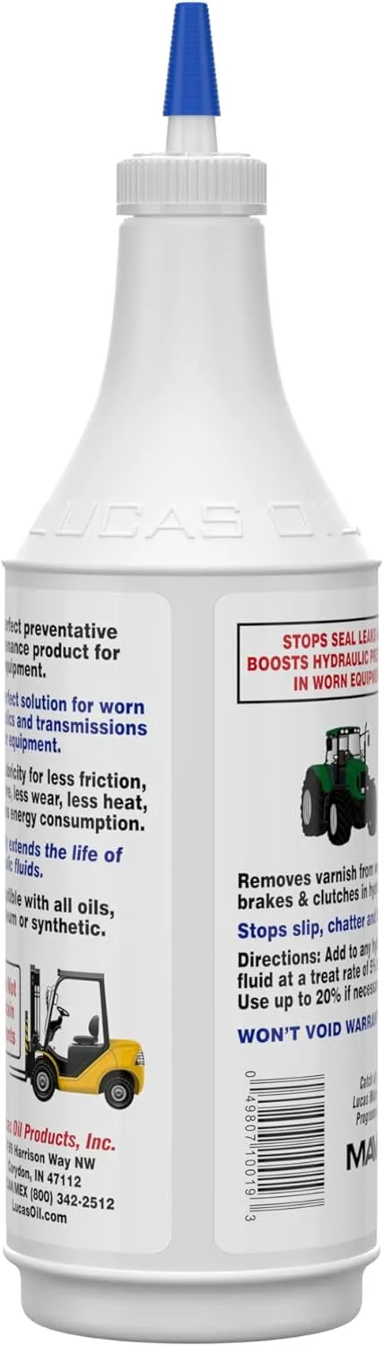 Lucas Oil 10019 Hydraulic Oil Booster and Stop Leak - 1 Quart, White, 32 Ounce