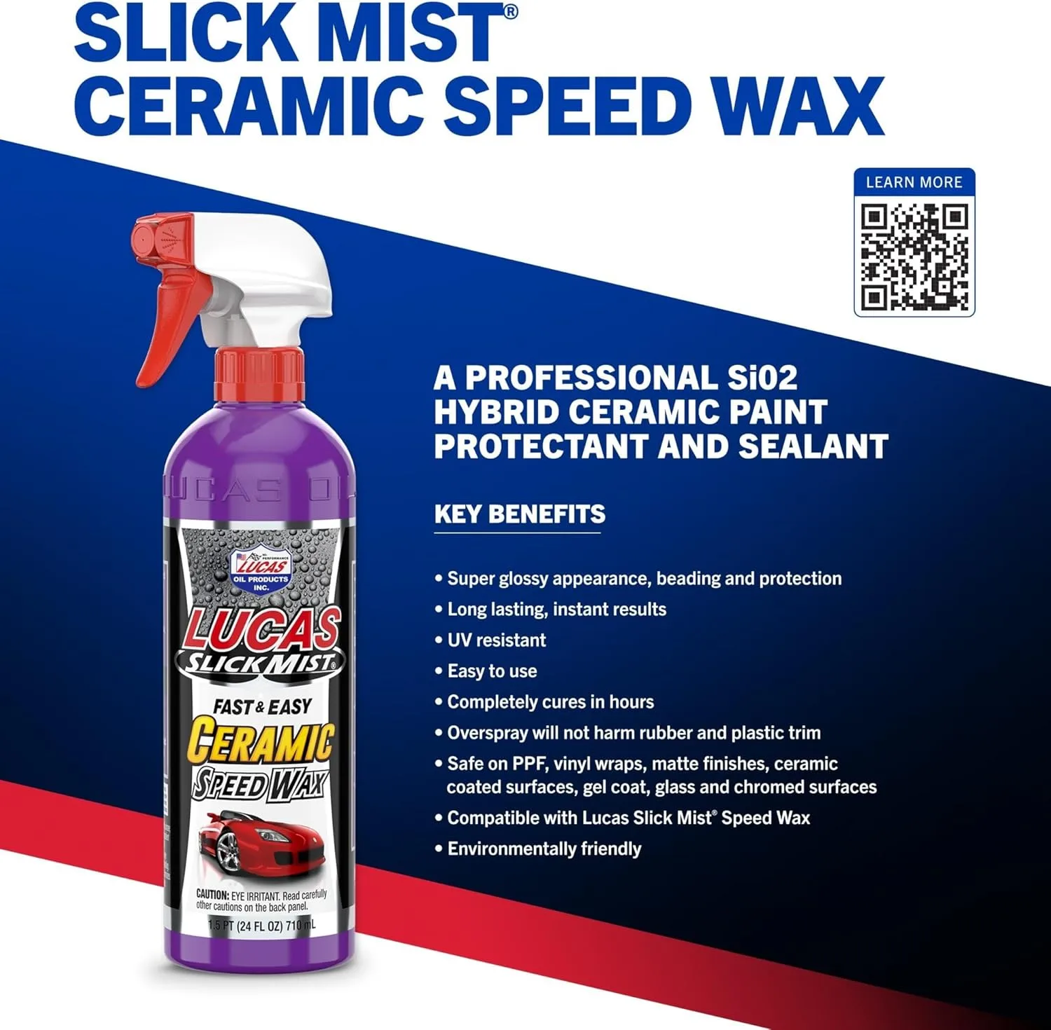 Lucas Oil 11294 Slick Mist Ceramic Speed Wax - 24 Ounce