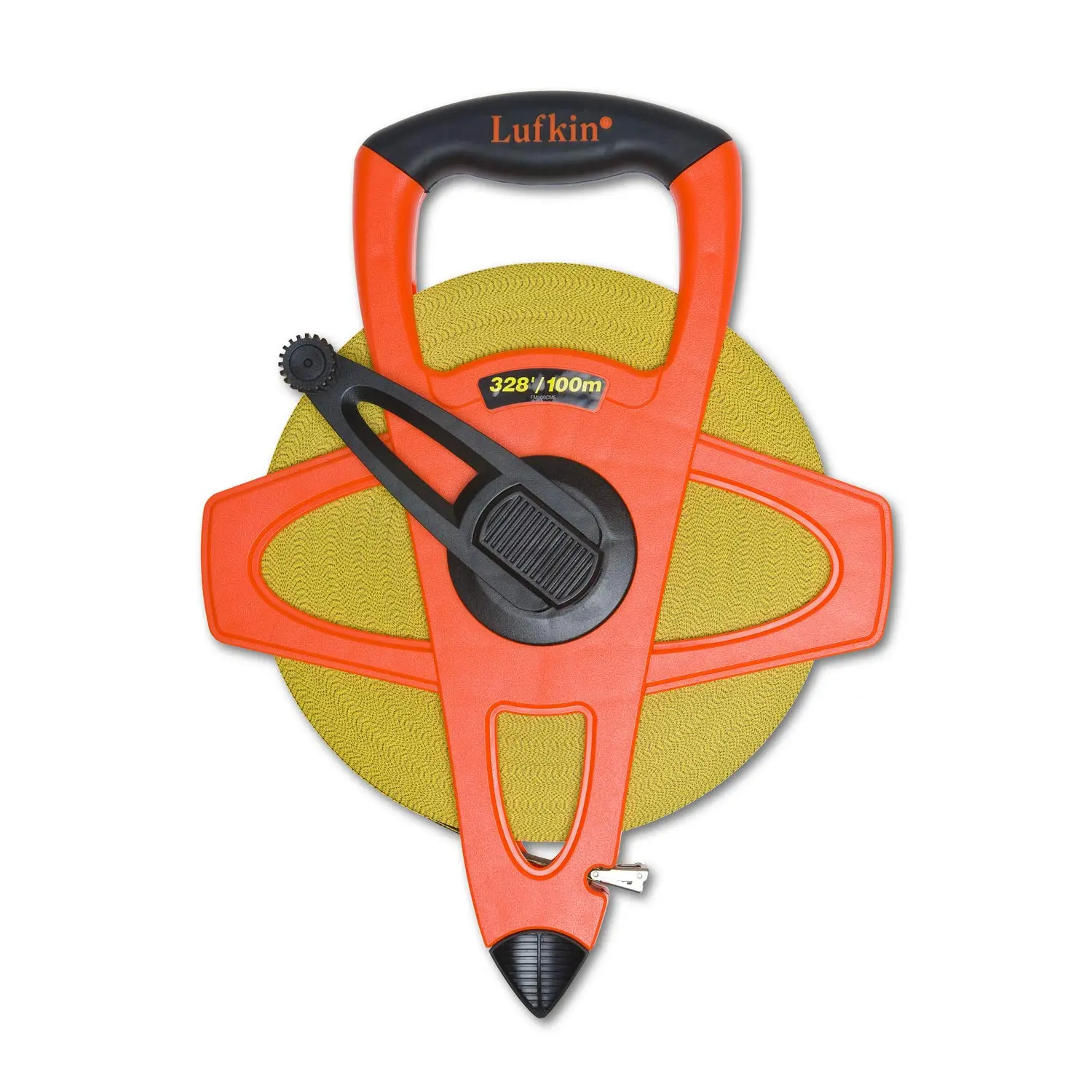 Crescent Lufkin 1/2" x 100m/328' Hi-Viz® Orange Fiberglass SAE/Metric Dual Sided Tape Measure - FM100CME, Orange/Black 100 m