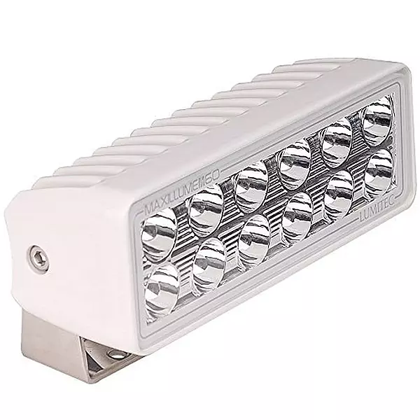 Lumitec Maxillume H60 Trunnion Mount Flood Light, White Housing, Dimming