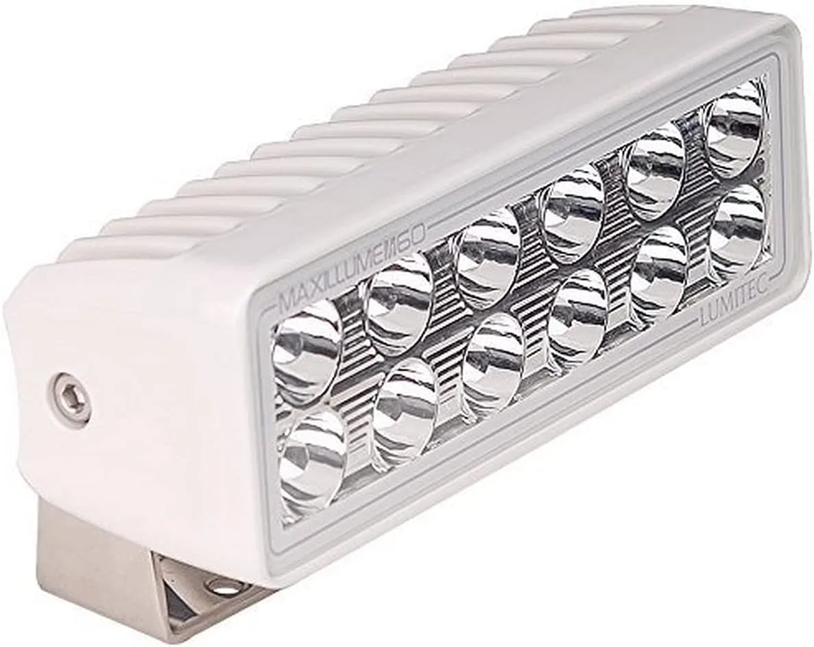 Lumitec Maxillume H60 Trunnion Mount Flood Light, White Housing, Dimming