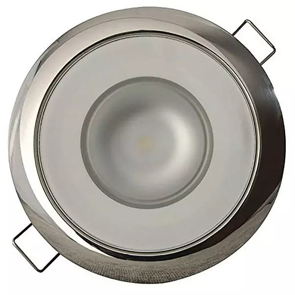 Lumitec Mirage SS Polished Bezel Exterior and Interior Flush Mount LED Down Light White dimming, Blue dimming