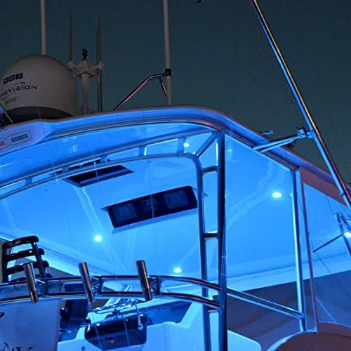 Lumitec Mirage SS Polished Bezel Exterior and Interior Flush Mount LED Down Light White dimming, Blue dimming