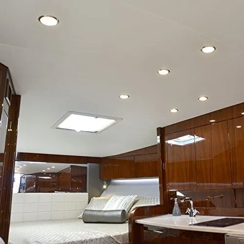 Lumitec Mirage SS Polished Bezel Exterior and Interior Flush Mount LED Down Light White dimming, Blue dimming