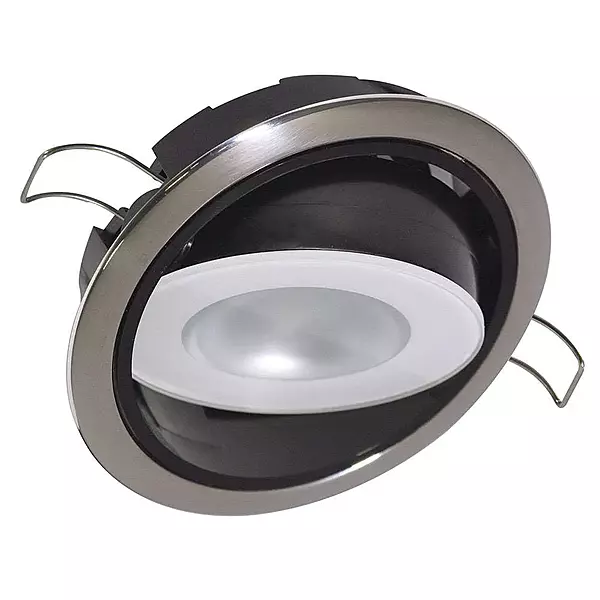 Lumitec Positionable Mirage LED Down Light, Water sealed, Positionable Polished Housing Spectrum RGBW Light