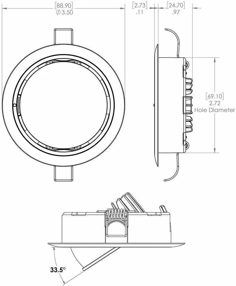 Lumitec Positionable Mirage LED Down Light, Water sealed, Positionable Polished Housing Spectrum RGBW Light