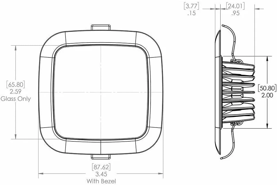 Lumitec Square Mirage Down Light - Polished Bezel