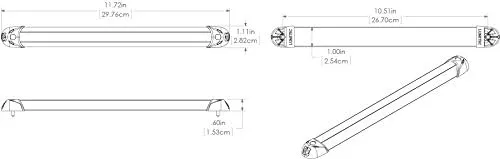 Lumitec 12-Inch Rail2 White/Blue Dimmable Output Light 101081