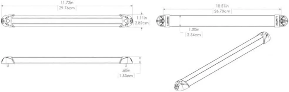 Lumitec Rail2 12" Light - Warm White Dimming