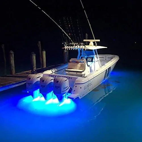 Lumitec Lighting 101511, LED Underwater Light, SeaBlaze Quattro Underwater Light, Dual Color White/Blue