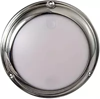 New Touchdome Led Dome Light lumitec 101097 Stainless Bezel Dia. 6.75" White-Blue LED 12-24V 410mA @ 12VA