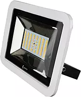 Lunasea 35W Slimline LED Floodlight, 120/240VAC Only, Cool White, 4500 Lumens, 3' Cord - White Housing