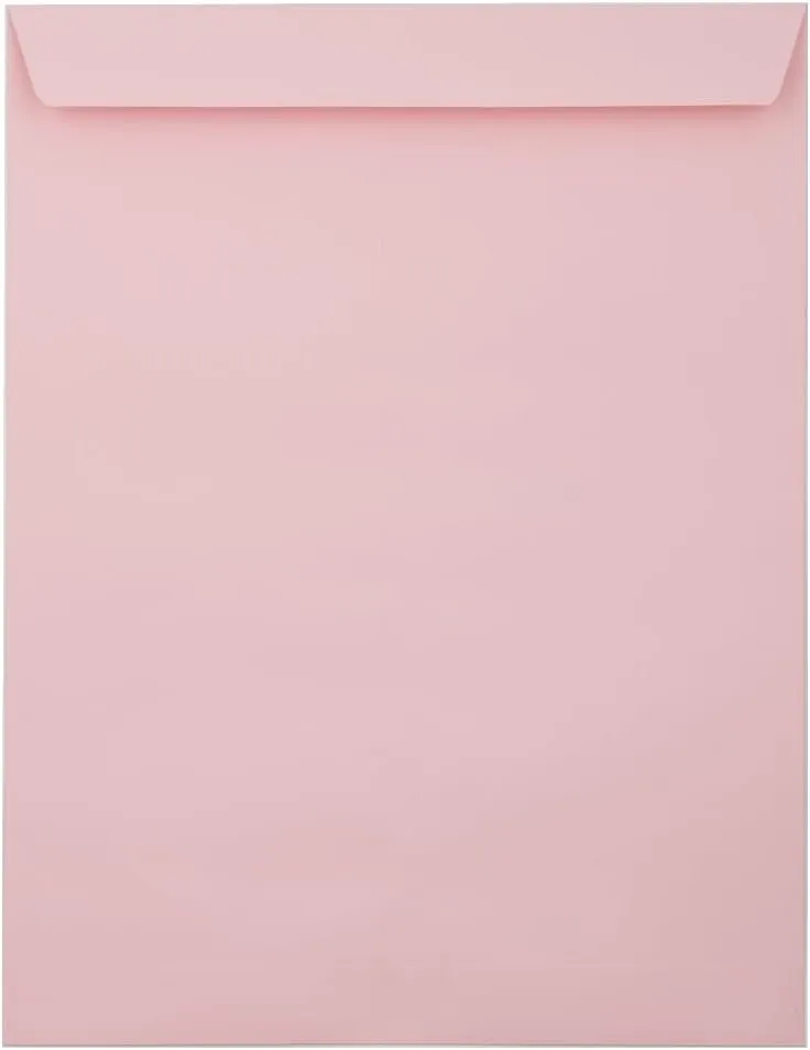 LUX 10 x 13 Open-End Envelopes, 80lb, Peel & Press Closure, Candy Pink - Pack of 50